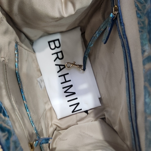 💙🔹️Brahmin🔹️ Small Caroline Serenity Sonic Genuine Leather Bag + Jane Wallet - Picture 10 of 15